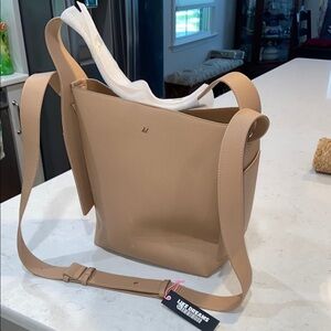 LIKE DREAMS NEW Desert Dreamer vegan leather large tote shoulder bag - Taupe/Tan